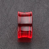 Detail View 2 of A Pair of Basic UV Acrylic Double Flared Ear Gauge Plug-Red