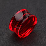 Detail View 1 of A Pair of Basic UV Acrylic Double Flared Ear Gauge Plug-Red