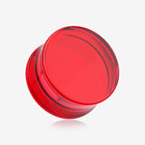 A Pair of Basic UV Acrylic Double Flared Ear Gauge Plug-Red