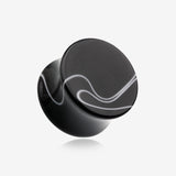 A Pair of Marble Swirl Acrylic Double Flared Ear Gauge Plug