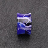Detail View 2 of A Pair of Marble Swirl Acrylic Double Flared Ear Gauge Plug-Blue