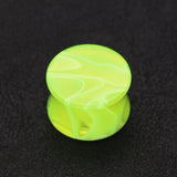 Detail View 1 of A Pair of Marble Swirl Acrylic Double Flared Ear Gauge Plug-Green