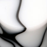 Detail View 3 of A Pair of Marble Swirl Acrylic Double Flared Ear Gauge Plug-White