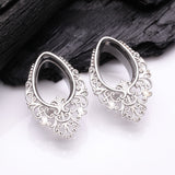 Detail View 1 of A Pair of Majestic Filigree Teardrop Double Flared Tunnel Plug