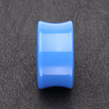 Detail View 2 of A Pair of Neon Colored UV Acrylic Double Flared Ear Gauge Plug-Blue