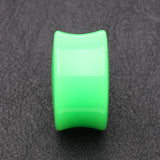 Detail View 2 of A Pair of Neon Colored UV Acrylic Double Flared Ear Gauge Plug-Green