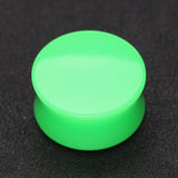 Detail View 1 of A Pair of Neon Colored UV Acrylic Double Flared Ear Gauge Plug-Green