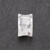 Detail View 2 of A Pair of Marble Swirl Acrylic Double Flared Ear Gauge Tunnel Plug-Clear Gem