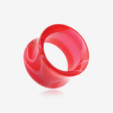 A Pair of Marble Swirl Acrylic Double Flared Ear Gauge Tunnel Plug
