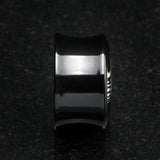 Detail View 3 of A Pair of Electro 3D Skull Resin Inlay Double Flared Ear Gauge Plug-Black