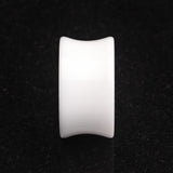 Detail View 3 of A Pair of Hollow Star Double Flared Ear Gauge Plug-White
