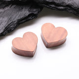 Detail View 1 of A Pair of Adorable Heart Red Cherry Wood Double Flared Plug