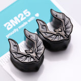 Detail View 3 of A Pair of Blackline Night Bat Saddle Spreader Steel Double Flared Plug