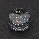 Detail View 1 of A Pair of Ultra Shine Glittered Double Flared Acrylic Ear Gauge Plug-Black