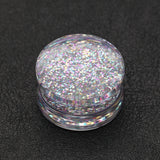 Detail View 1 of A Pair of Ultra Shine Glittered Double Flared Acrylic Ear Gauge Plug-Rainbow