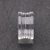 Detail View 2 of A Pair of Ultra Shine Glittered Double Flared Acrylic Ear Gauge Plug-Rainbow