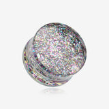 A Pair of Ultra Shine Glittered Double Flared Acrylic Ear Gauge Plug