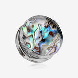 A Pair of Abalone Inlay Double Flared Ear Gauge Plug-Green