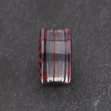 Detail View 3 of A Pair of Classic Checker Inlay Double Flared Ear Gauge Plug-Red