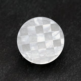 Detail View 2 of A Pair of Marble Checker Double Flared Ear Gauge Plug-White