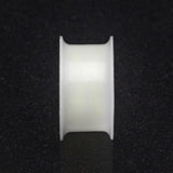 Detail View 3 of A Pair of Glow in the Dark Ultra Thin Flexible Silicone Ear Skin Double Flared Tunnel Plug-Clear Gem/White