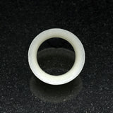 Detail View 2 of A Pair of Glow in the Dark Ultra Thin Flexible Silicone Ear Skin Double Flared Tunnel Plug-Clear Gem/White