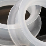 Detail View 4 of A Pair of Ultra Thin Flexible Silicone Ear Skin Double Flared Tunnel Plug-Clear Gem