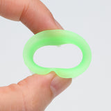 Detail View 2 of A Pair of Ultra Thin Flexible Silicone Ear Skin Double Flared Tunnel Plug-Green