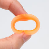 Detail View 2 of A Pair of Ultra Thin Flexible Silicone Ear Skin Double Flared Tunnel Plug-Orange