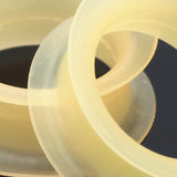 Detail View 4 of A Pair of Ultra Thin Flexible Silicone Ear Skin Double Flared Tunnel Plug-Peach