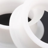 Detail View 4 of A Pair of Ultra Thin Flexible Silicone Ear Skin Double Flared Tunnel Plug-White