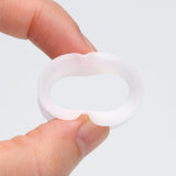 Detail View 2 of A Pair of Ultra Thin Flexible Silicone Ear Skin Double Flared Tunnel Plug-White