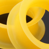 Detail View 4 of A Pair of Ultra Thin Flexible Silicone Ear Skin Double Flared Tunnel Plug-Yellow