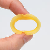 Detail View 2 of A Pair of Ultra Thin Flexible Silicone Ear Skin Double Flared Tunnel Plug-Yellow