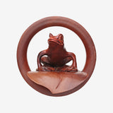 Detail View 2 of A Pair of Amazon Tree Frog Organic Sabo Wood Ear Gauge Plug
