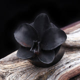 Detail View 1 of A Pair of Divine Orchid Organic Arang Wood Ear Gauge Plug