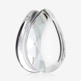 A Pair of Gemstone Cut Faceted Single Side Glass Double Flared Tear Drop Plug-Clear