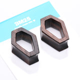 Detail View 4 of A Pair of Tiger Ebony Wood Casket Double Flared Tunnel Plug
