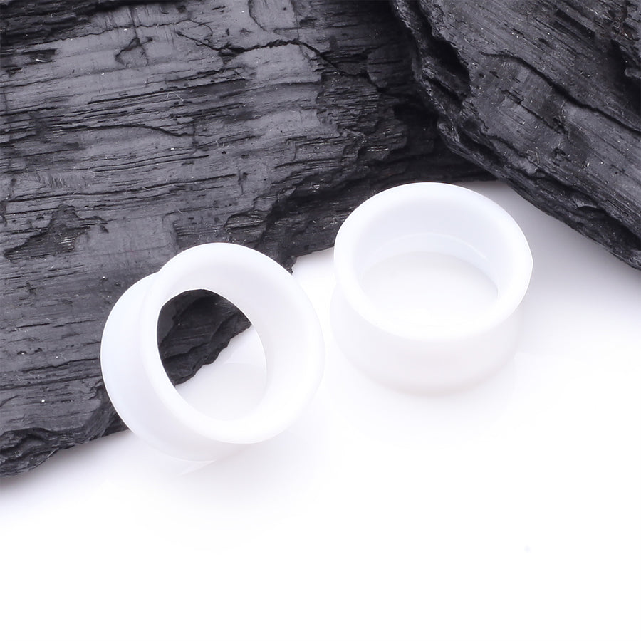 thumbnail image 2 of Luxe Modz White Silicone Ear Tunnels/Plugs – Soft & Flexible (Pair) 2 of 4