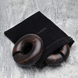 Detail View 4 of A Pair of Tiger Ebony Wood Hoop Hanger Plug-Black