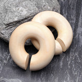 Detail View 1 of A Pair of Crocodile Wood Hoop Hanger Plug-Yellow