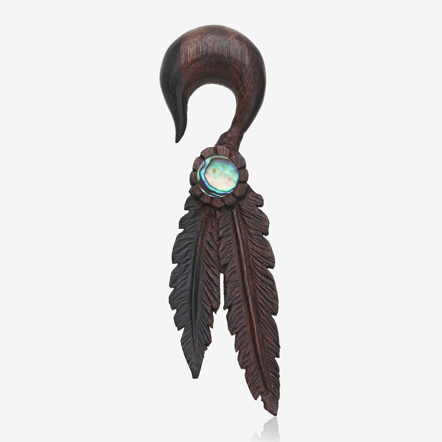 ear gear egger A Pair of Spirit Native Feathers Organic Arang Wood Ear Gauge Taper Hanger