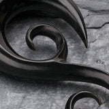 Detail View 2 of A Pair of Chrysalis Swirl Organic Horn Ear Gauge Taper Hanger