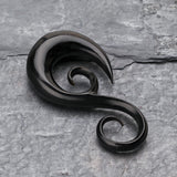 Detail View 1 of A Pair of Chrysalis Swirl Organic Horn Ear Gauge Taper Hanger
