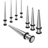 4 to 00 GA Steel Taper with O-Rings Ear Stretching Kit