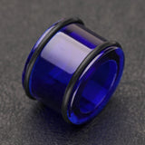 Detail View 1 of A Pair of Basic UV Acrylic No Flare Regs Ear Gauge Tunnel Plug-Blue