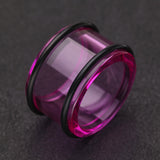 Detail View 1 of A Pair of Basic UV Acrylic No Flare Regs Ear Gauge Tunnel Plug-Purple
