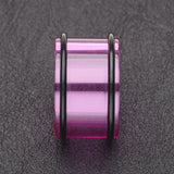 Detail View 2 of A Pair of Basic UV Acrylic No Flare Regs Ear Gauge Tunnel Plug-Purple