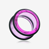 A Pair of Basic UV Acrylic No Flare Regs Ear Gauge Tunnel Plug