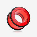 A Pair of Basic UV Acrylic No Flare Regs Ear Gauge Tunnel Plug